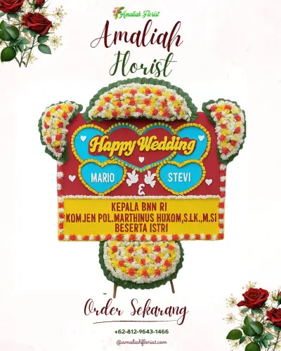 Karangan Papan Bunga Pernikahan di Kebonrejo
